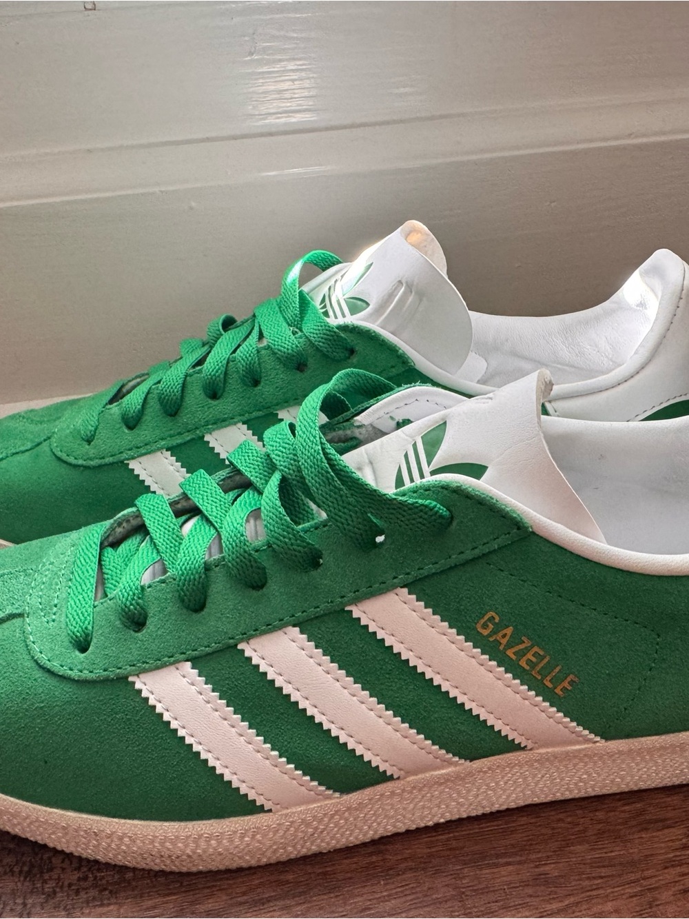 Adidas Gazelle Sneakers in Green and White